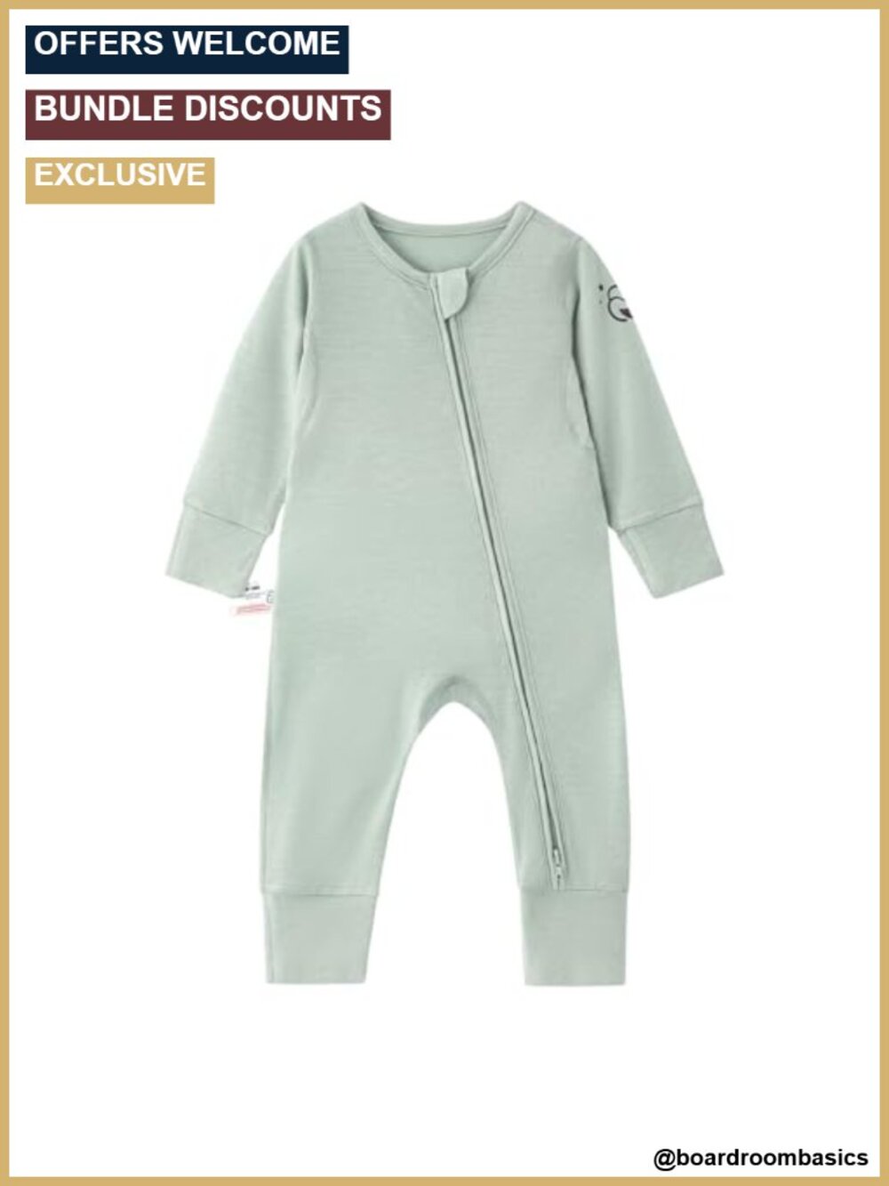 Merino Wool Rayon from Bamboo Footie Bodysuit Long Sleeve Zipper